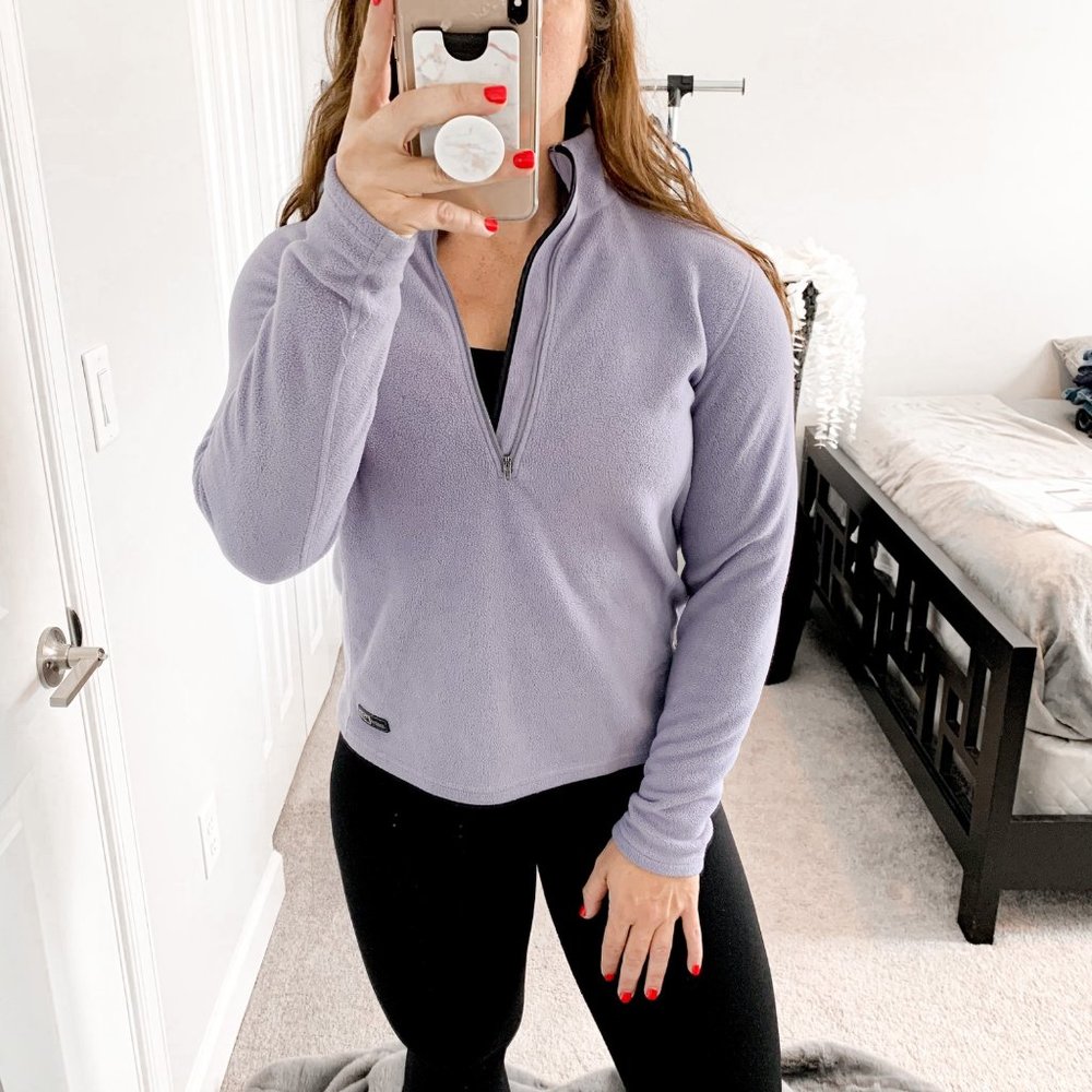 REI Women's 1/4 Zip up Fleece Pullover Sweatshirt Purple Size Large